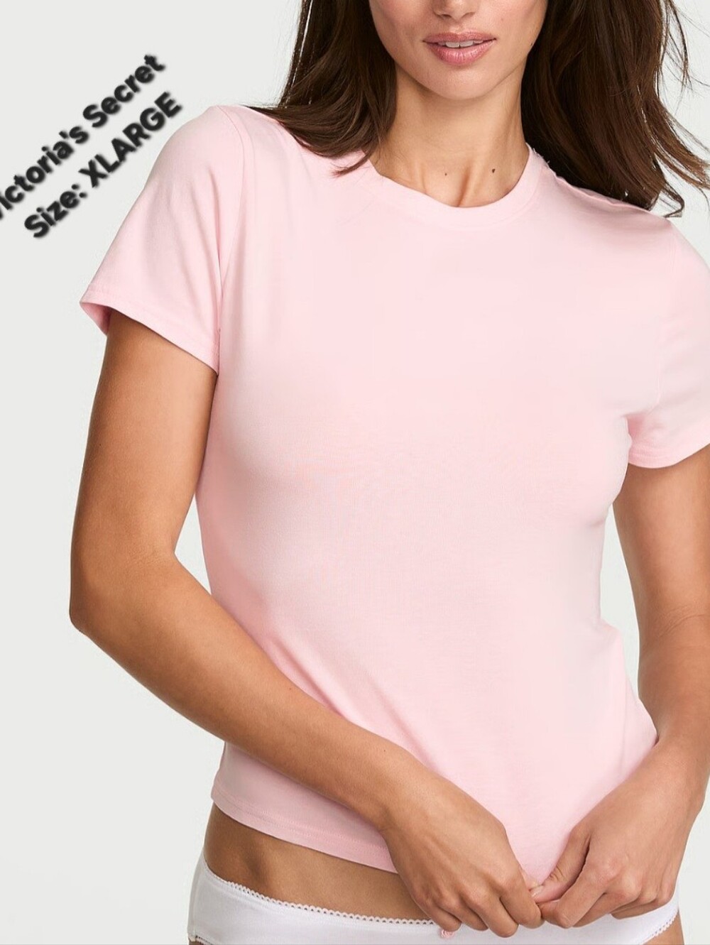 Victoria's Secret 100% Cotton Women's Pink Short Sleeve T-Shirt Size XL